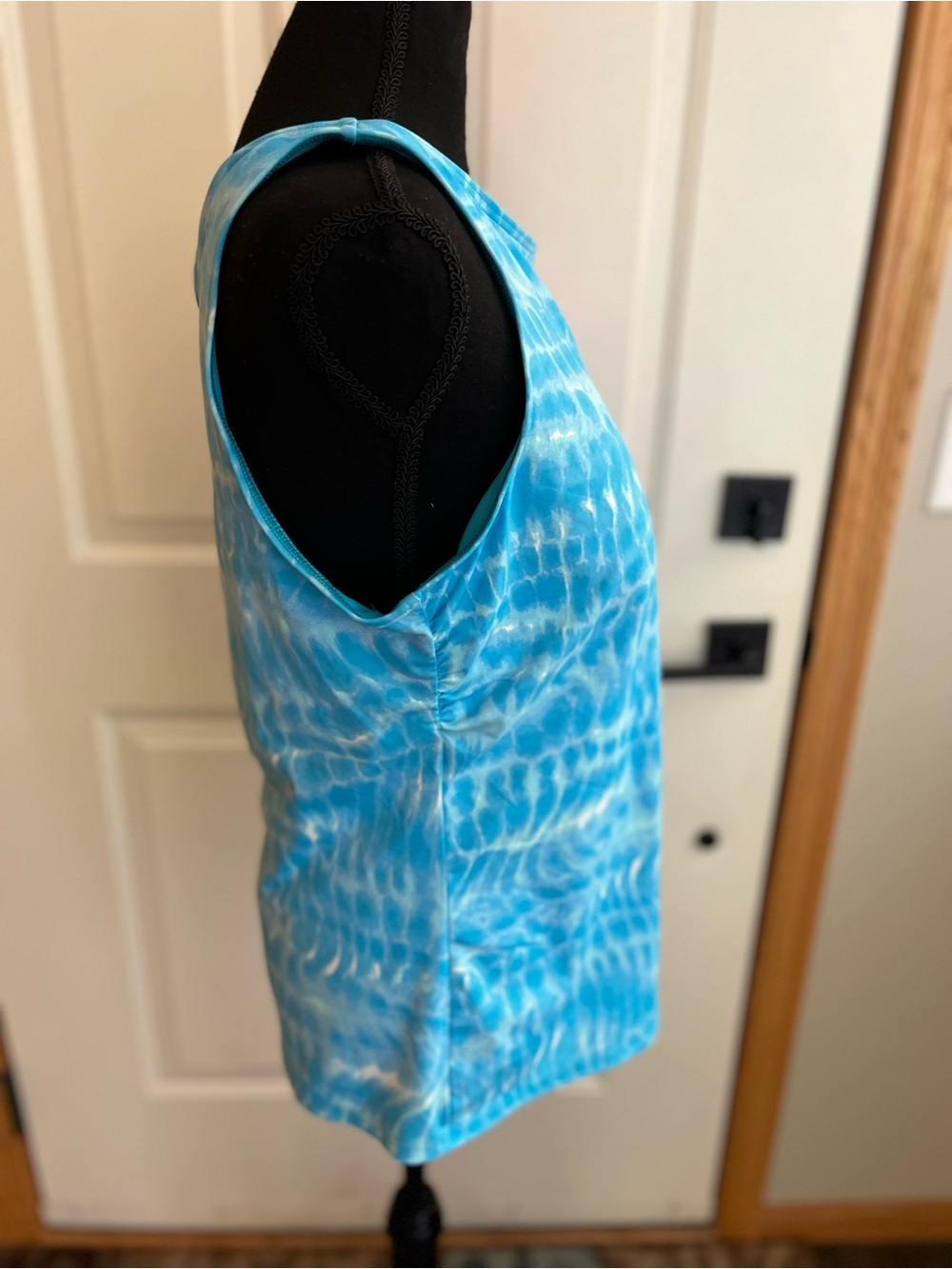 Women’s Lands’ End blue white tank top padded bra swim suit tankini. Size 20W - Picture 3 of 15
